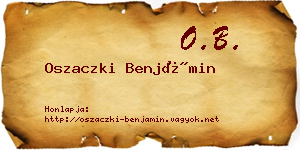 Oszaczki Benjámin névjegykártya